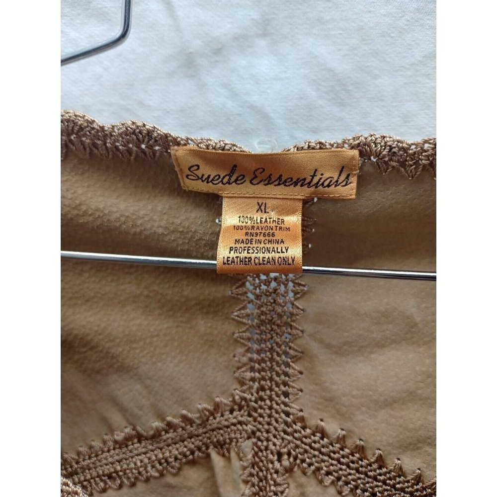 Suede Essentials Brown Patchwork Button Shirt Jac… - image 6